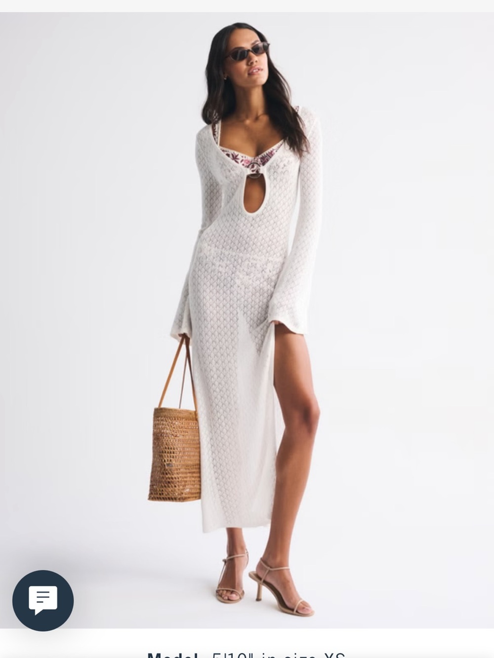 Abercrombie & Fitch White Crochet Swim Coverup